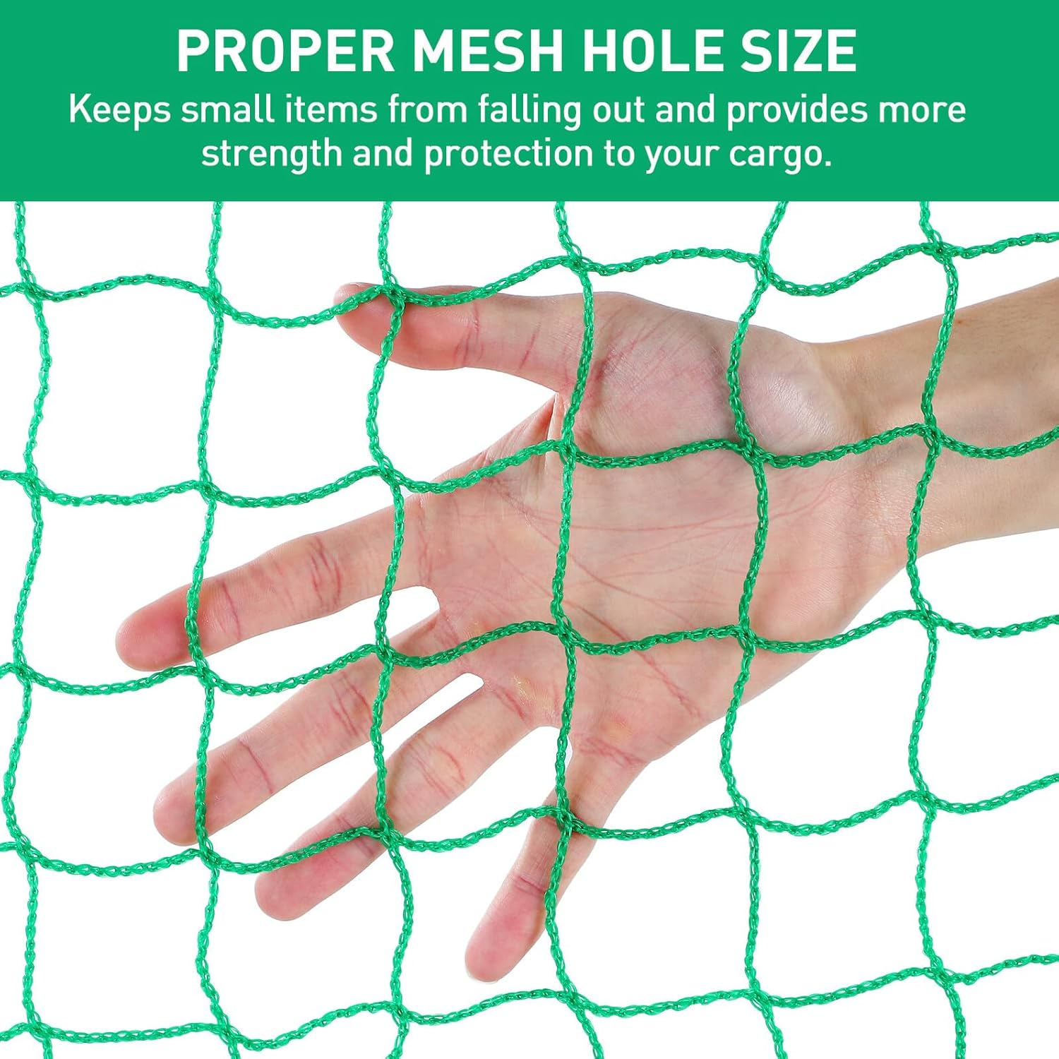 MUSISALY Truck Bed Cargo Net 2X3M Heavy Duty Elastic Bungee Cord Net 15 Hooks for Pickup Trucks Trailers and Vehicle Cargo Securing image number 1