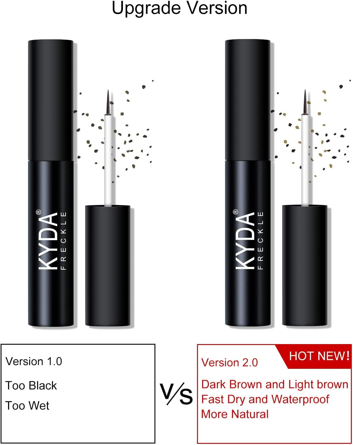 FREEORR 2 Colors Liquid Freckle Pen, Natural like Freckle Makeup Pen Soft Dot Spot, Waterproof and Smudgeproof Quick Dry for Instant Create Realistic Freckles Make Up(Dark Brown+Light Brown) image number 2