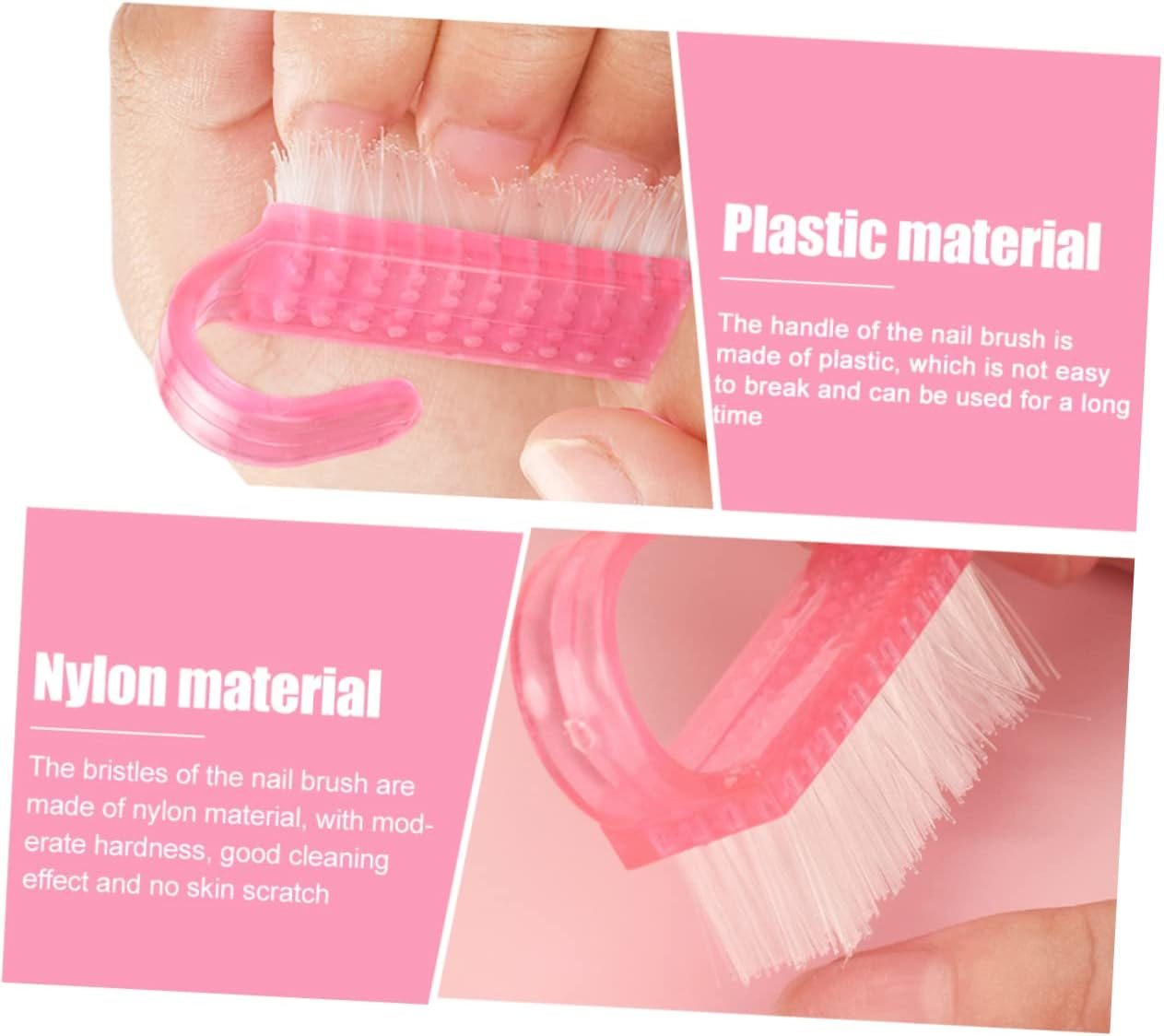 PACKOVE 12Pcs Nail Art Dust Brush Hand Grip Nail Cleaning Manicure Supplies for Fingernail Cleaning Small Plastic for Manicure