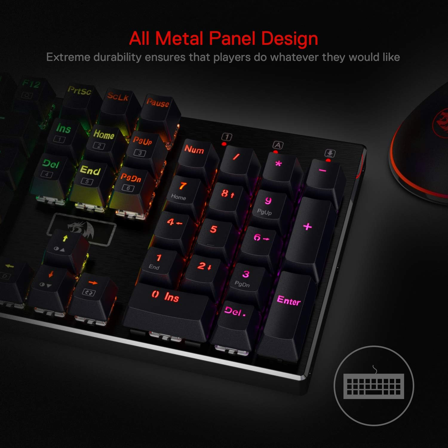 Redragon K556 RGB LED Backlit Wired Mechanical Gaming Keyboard, 104 Keys Hot-Swap Mechanical Keyboard W/Aluminum Base, Upgraded Socket and Noise Absorbing Foams, Soft Tactile Brown Switch image number 1