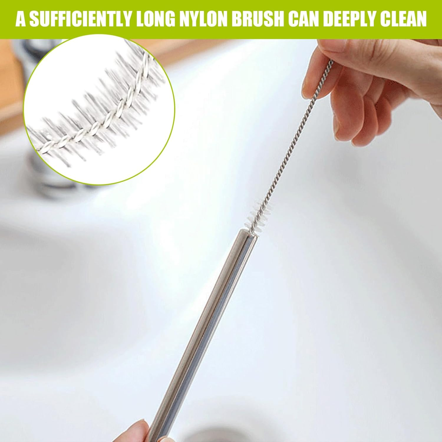 14 Pcs Stainless Steel Straws, Long Metal Straws, Reusable Metal Straw Set with Straight Bent Wide Straws, Straw Brushes and Straw Pouch for Smoothie Milkshake Cocktail Drinks (Silver)