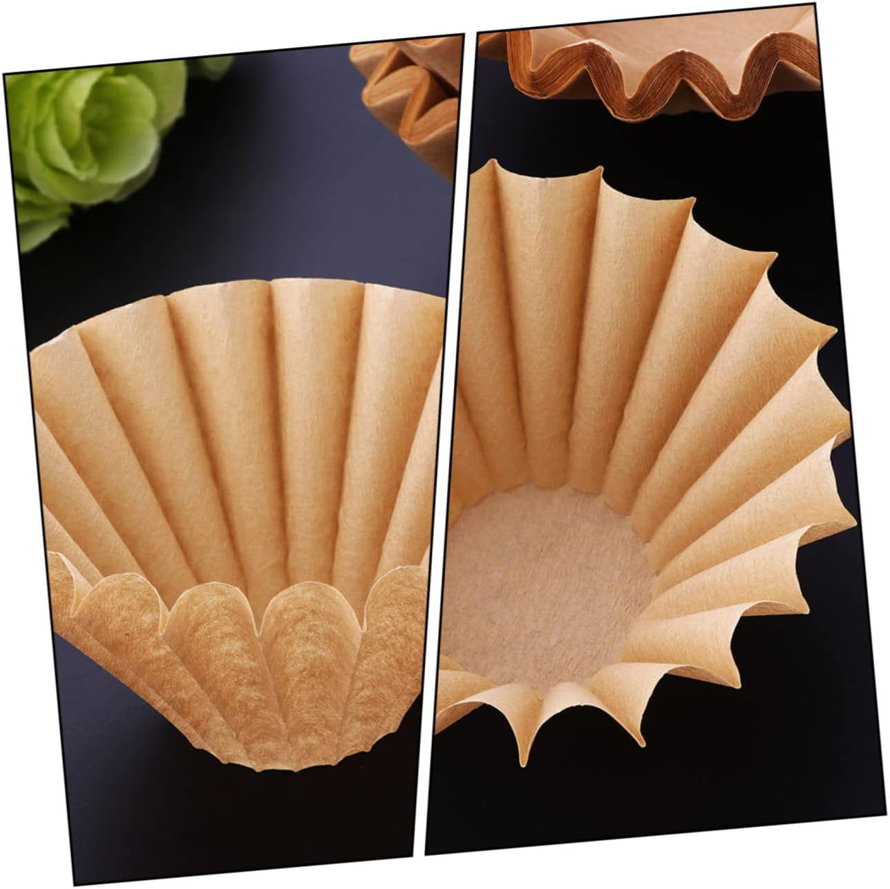 Ciieeo 100 Sheets Bowl Shaped Filter for Kung Fu Tea Wavy Design Filter Natural Coffee Tools Reusable Large for Home Outdoor Tea image number 5