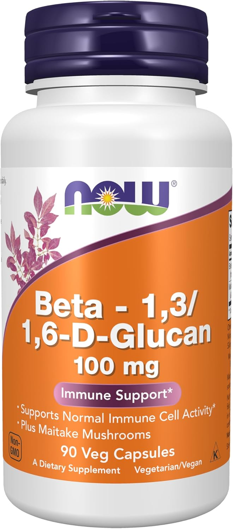 NOW Beta 1,3/1,6- D -Glucan 100 Mg,90 Veg Capsules image number 6