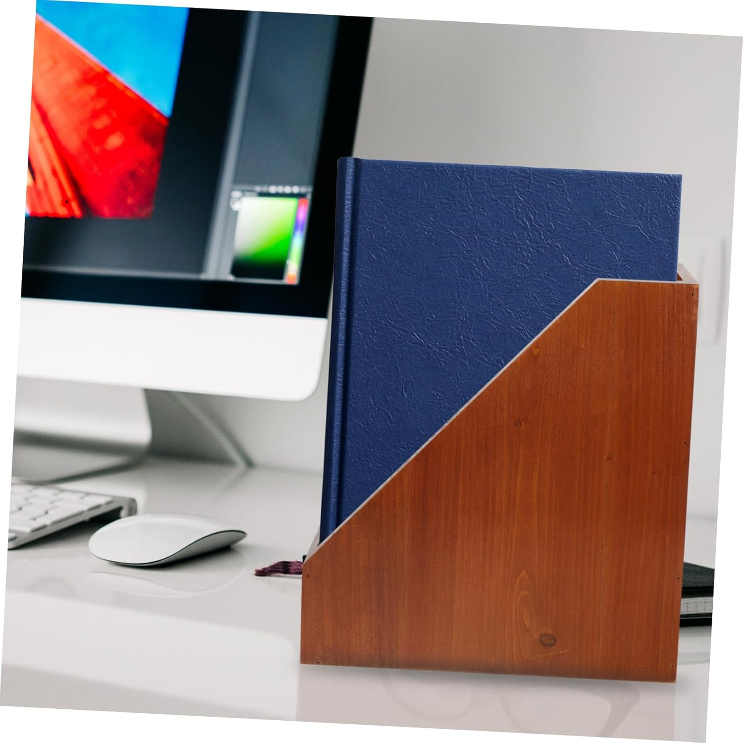 Parliky Rustic Wooden Desk Organizer Office Storage Wooden Box Desk Accessory for Women image number 6