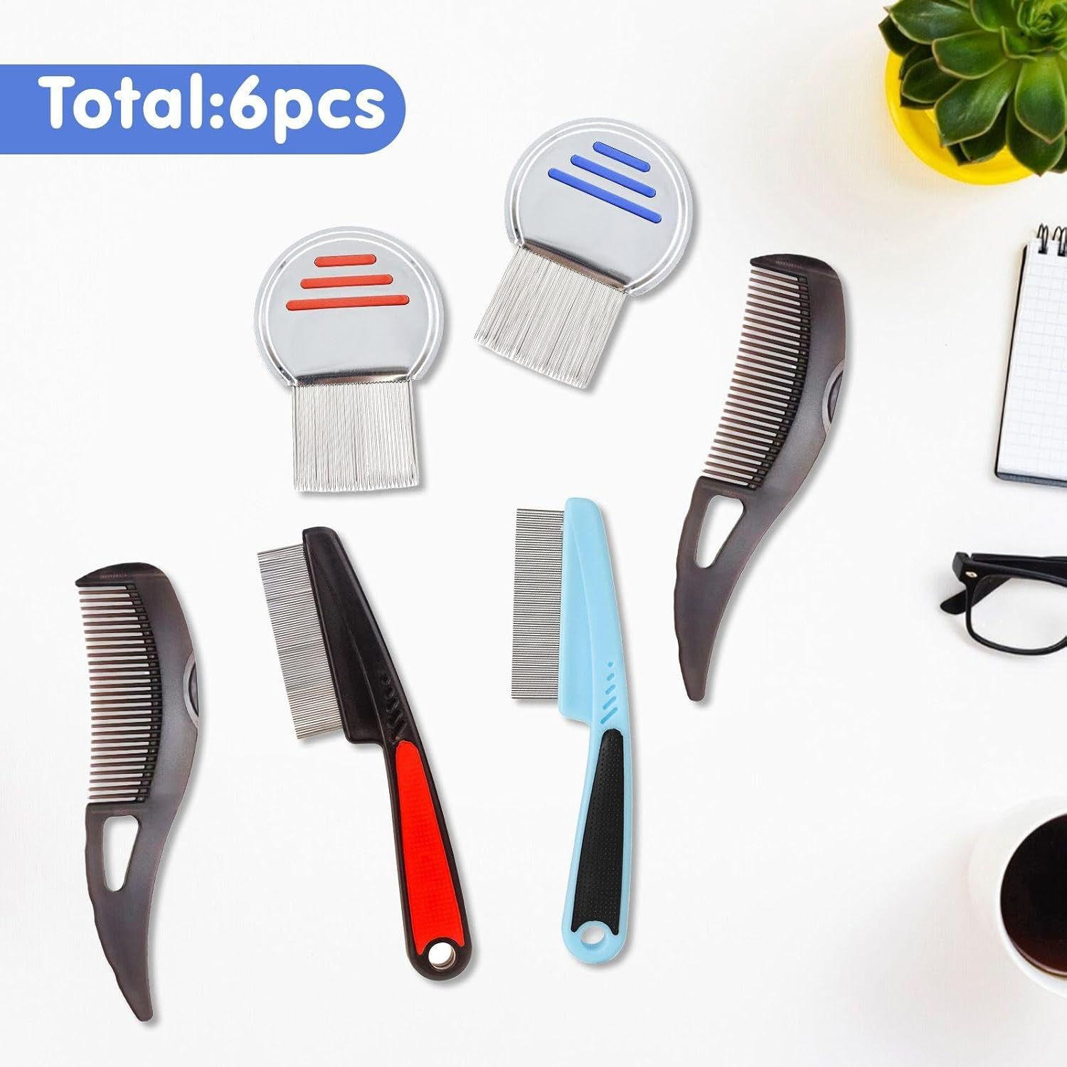 6 Pieces Fine Tooth Comb, Hair Care Supplies, Multifunctional Comb, Hair Comb Tools image number 5