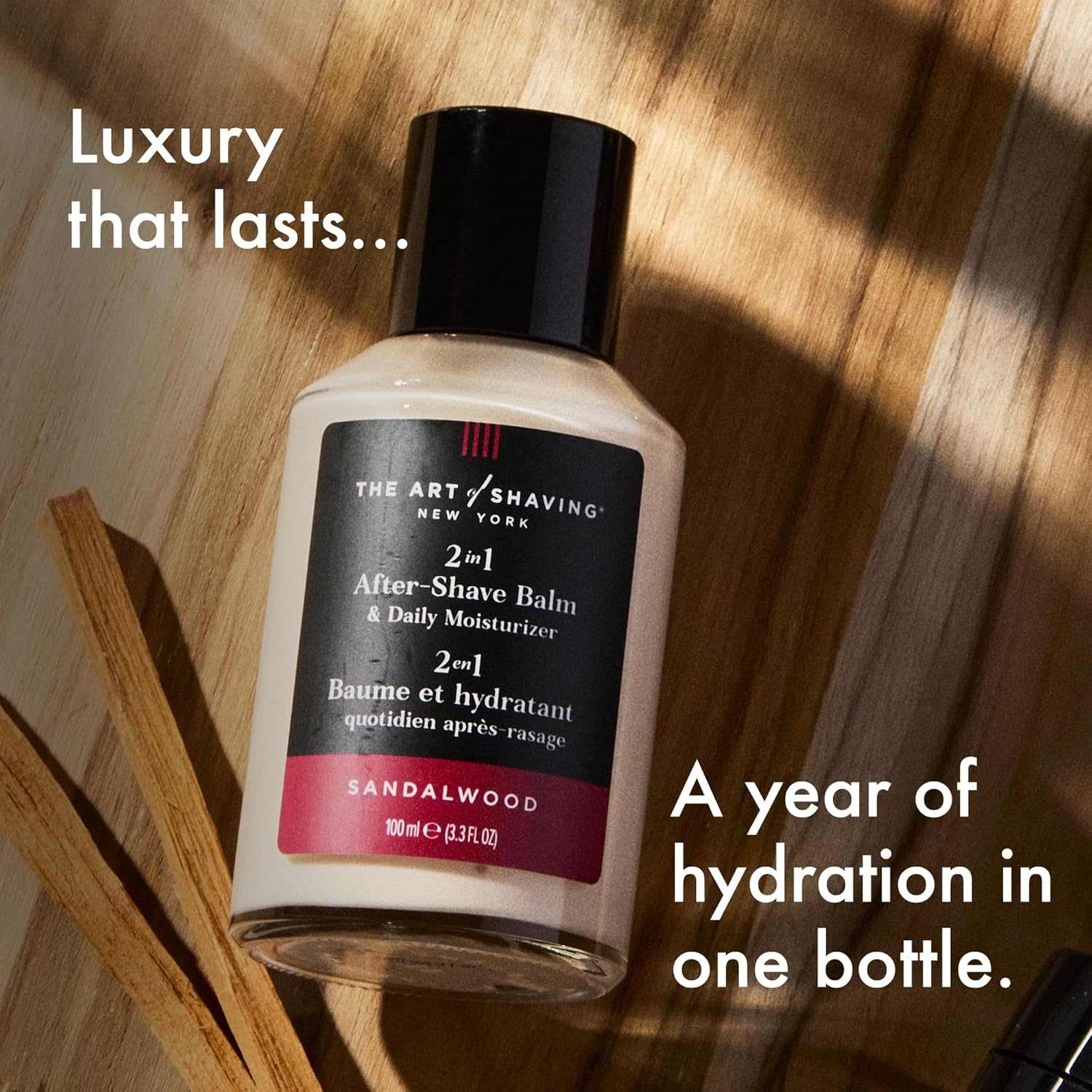 The Art of Shaving After-Shave Balm for Men - Face Moisturizer, Clinically Tested for Sensitive Skin, Sandalwood, 3.3 Ounce (M-BB-2230) image number 2