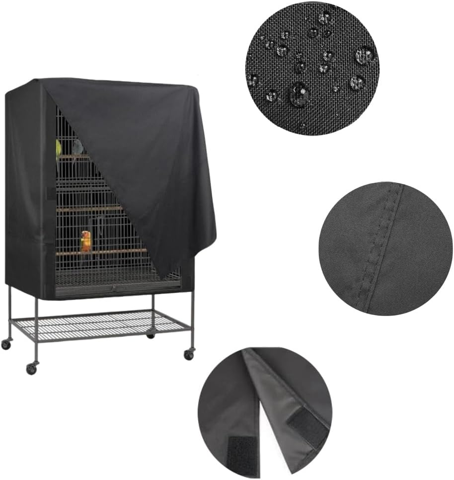 Naisfei Universal Bird Cage Cover, Oxford Cloth Waterproof Dustproof Covers for Cage Adjustable Protective Night Cover,Thin Lightweight Breathable Cages Cover Pet Removable Durable Protector image number 1
