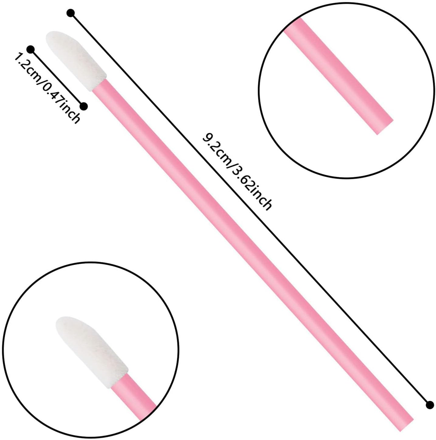 200Pcs Lip Wands Applicators, Lipstick Applicator Lint Free Makeup Brushes Beauty Tool - Pink image number 6