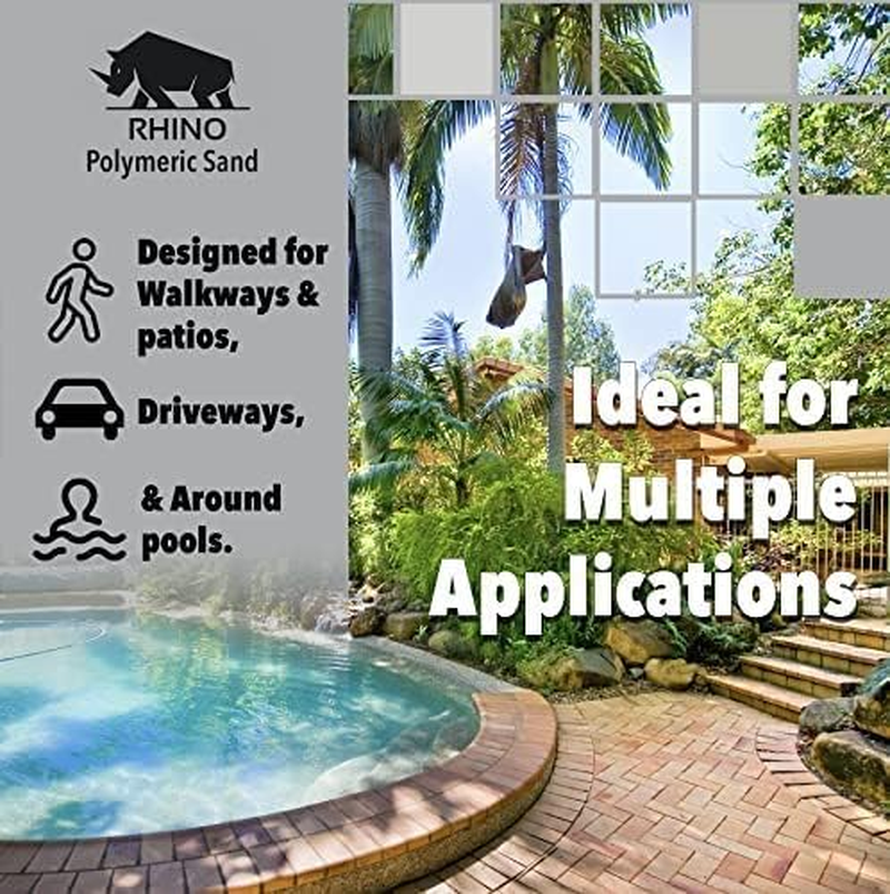 Rhino Power Bond plus - Polymeric Sand for Pavers and Stone Joints up to a Maximum of 2 Inches. (10 Pound, Slate Gray) - Ivory image number 5