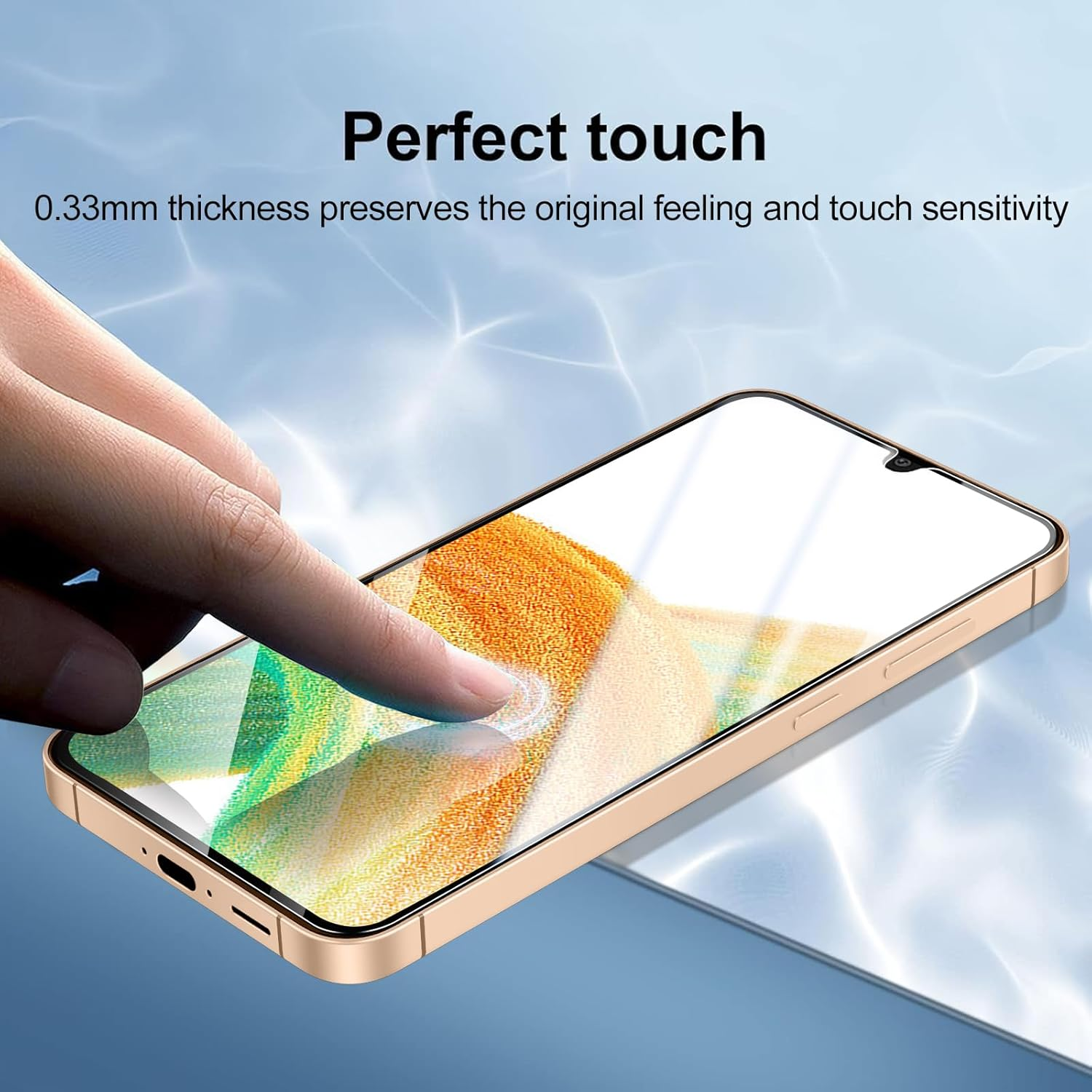 Viojrlra Pack of 3 Tempered Glass Screen Protector for Samsung Galaxy A33 5G / A22 4G, 9H Hardness Screen Protector, HD Clear Screen Protector, Free from Scratches, Anti-Bubble, Ultra Resistant Film image number 3