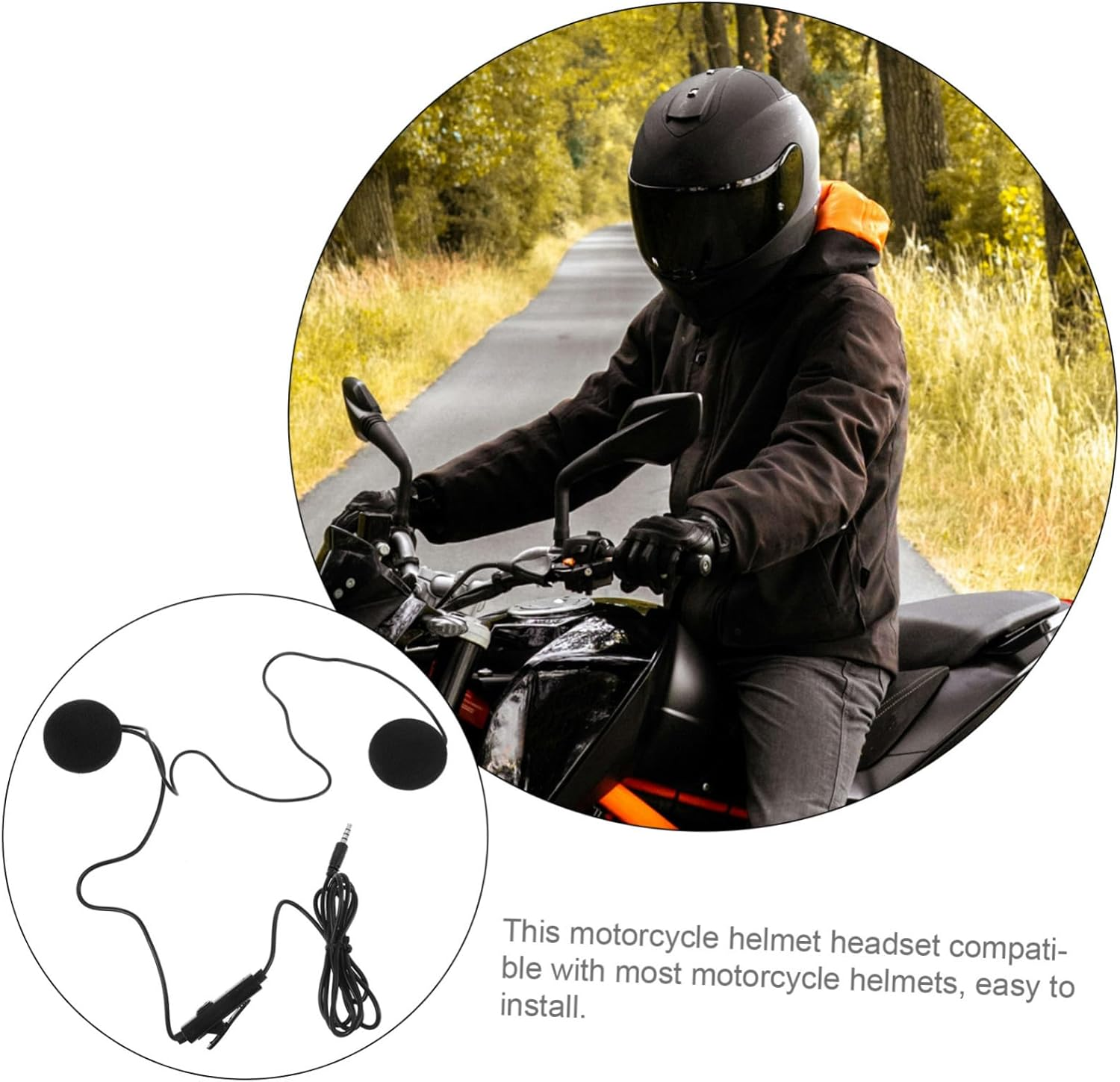 ABOOFAN Motorcycle Helmet Headset with Microphone 4-Core Wired Earphones for Riders Gps Navigation Communication Outdoor Riding Accessory image number 5