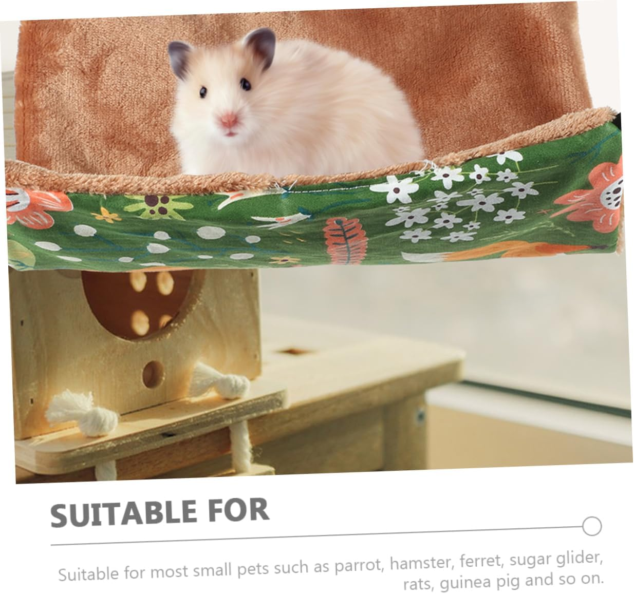 OATIPHO Guinea Pig Hammock Bed - Delicate Suspending Cage Accessory for Small Pets, Rats, Chinchillas, Ferrets, Hamsters - Large Cotton image number 5