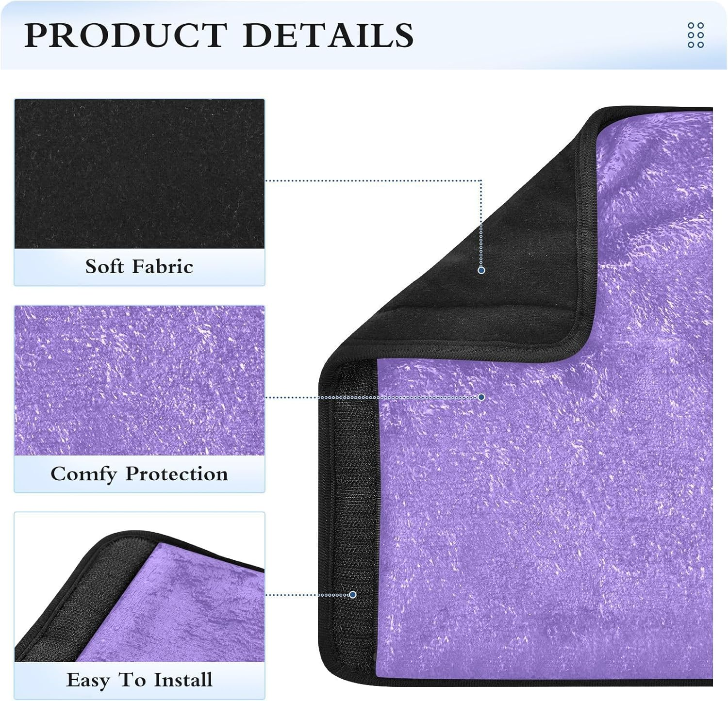 Medium Purple Seat Belt Covers Seat Belt Protector Car, Universal Car Seat Belt Cover, Seatbelt Cushion 2 Pack image number 3