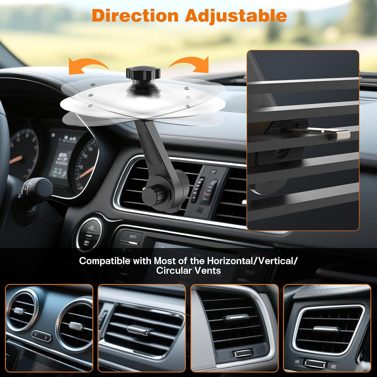 Car Cymbal Air Vent, Mini Drum Crash Cymbal Set with Mini Drum Stick, Funny Musical Instruments Gadget for Drummer Music Lovers Gift, Compact Durable Car Accessory for Most Vehicles(Silver) image number 2