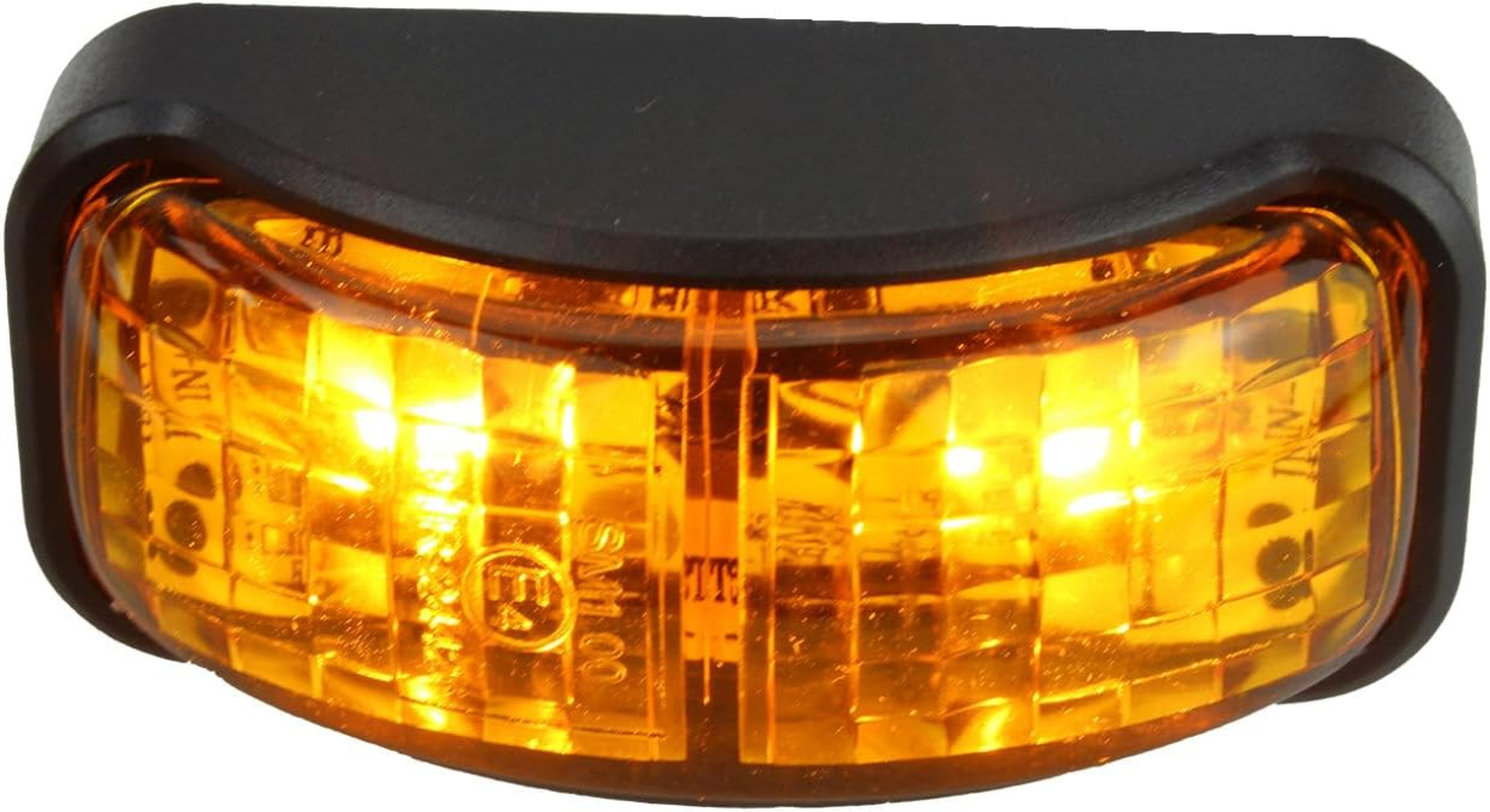Led Clearance Lights Side Marker Lamp Amber Trailer Truck Caravan Multi Volt Amber-Red 2-Pack Bundle