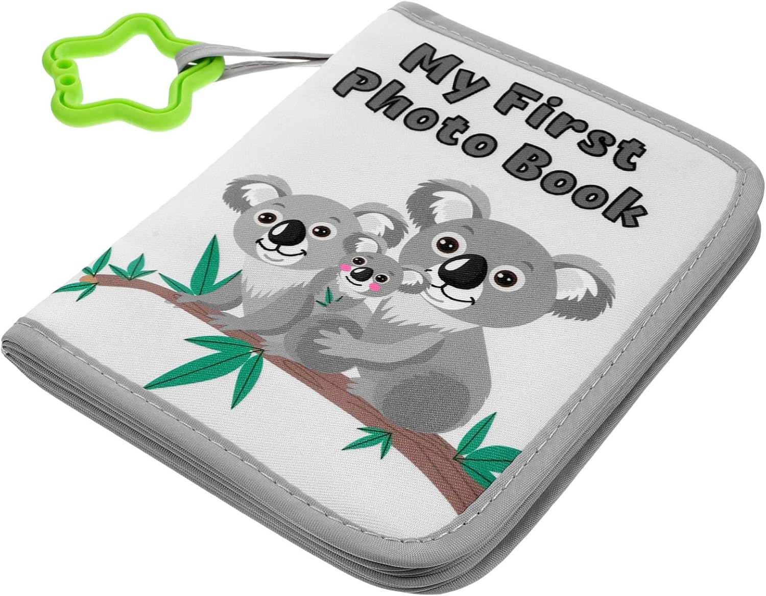 Vaguelly Album Memory Picture Book for First Photo Album Kiddy Photo Cloth Soft Scrapbook Grey Cloth image number 2