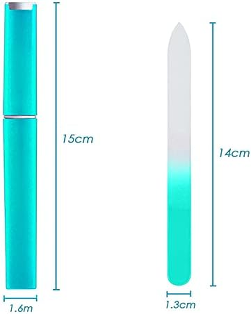 4 Pieces Glass Nail Files with Hard Protective Cases, Beauties Factory Double-Sided Reusable Sandy Glass Nail File with Portable Case for Fingernails, Natural, Gel and Acrylic False Nails (4 Colors - Purple, Pink, Candy Green, Cream White) image number 4