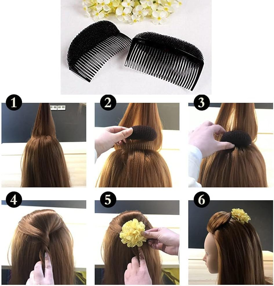 Leanockesa 11Pcs Hair Volume Sponge Bump Set with Invisible Clips,Hair Base Insert Tools for Natural Lift,Thickening Hair Styling and Wig Support image number 4