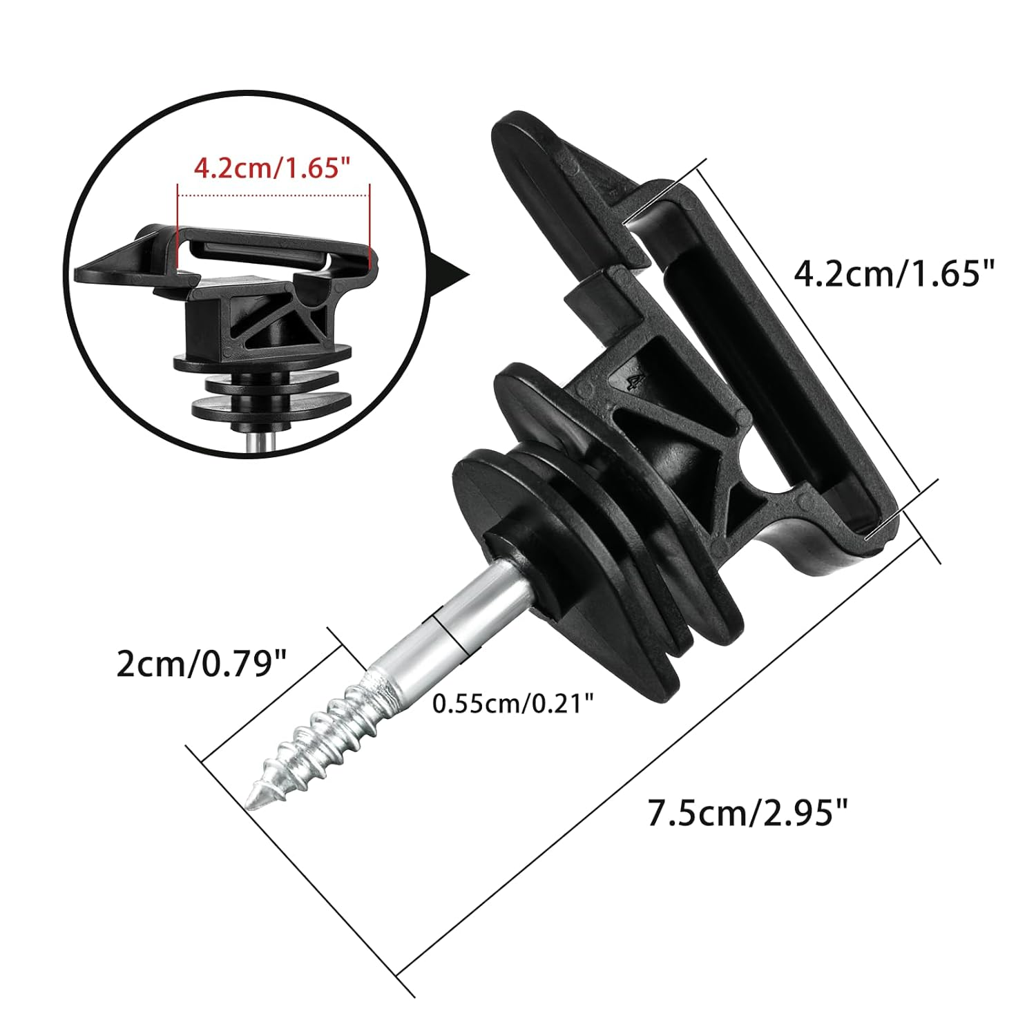 50 Pcs Electric Fence Screw-In Tape Insulators, Wood Post Insulators