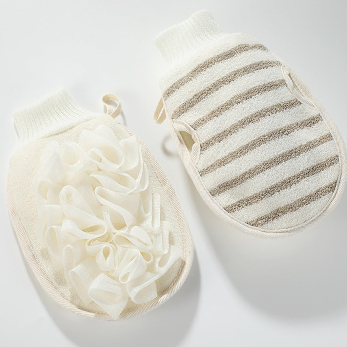 TIKODIDA Exfoliating Shower Mitt with Dual-Sided Flax Material for Gentle Body Scrubbing and Back Cleansing Soft Bath Glove for Deep Skin Renewal and Massage Suitable for Men and Women image number 6