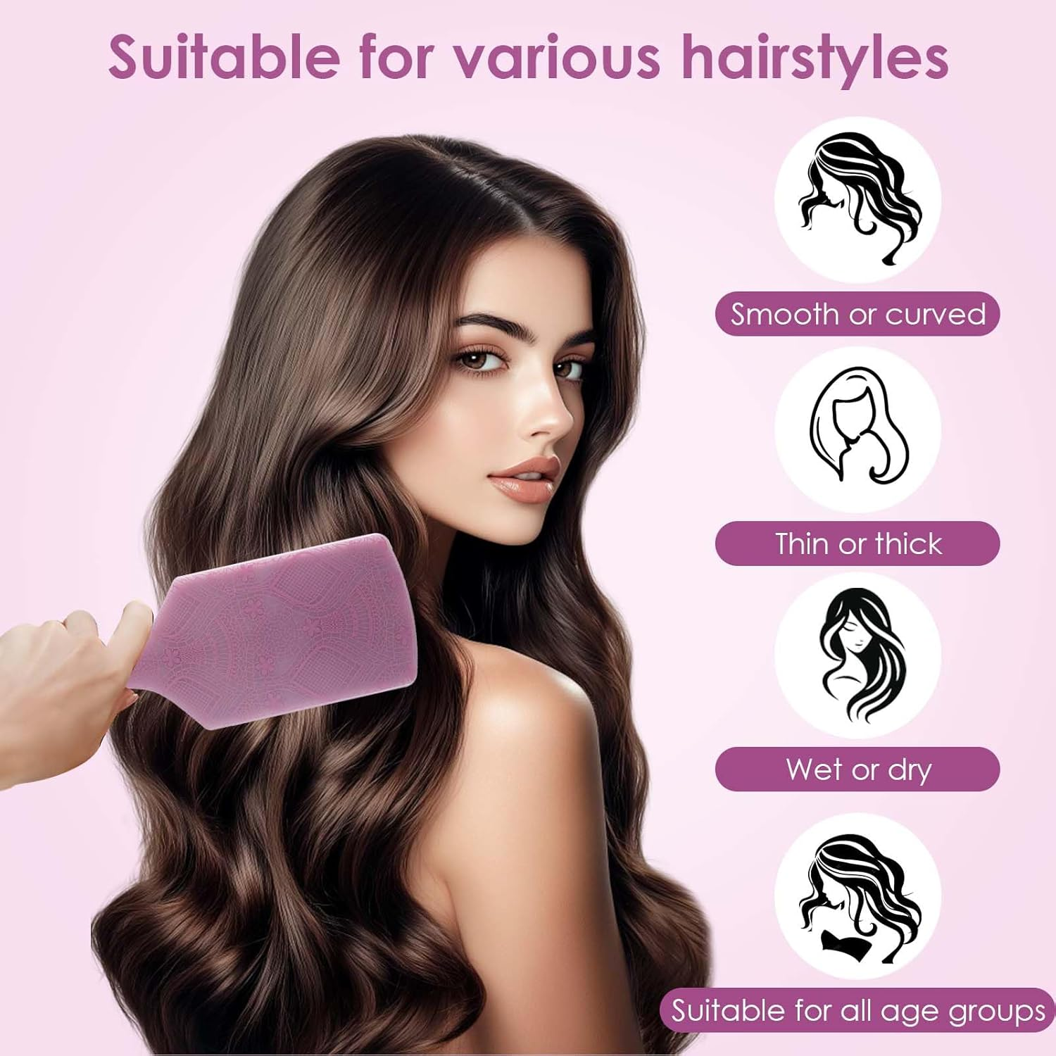 Rylae Air Cushion Comb, Massage Brush for Scalp, a Brush for Dry and Wet Hair, Curling Brush, Suitable for Curly, Straight, Thick, Thin, Damaged Hair (Green)