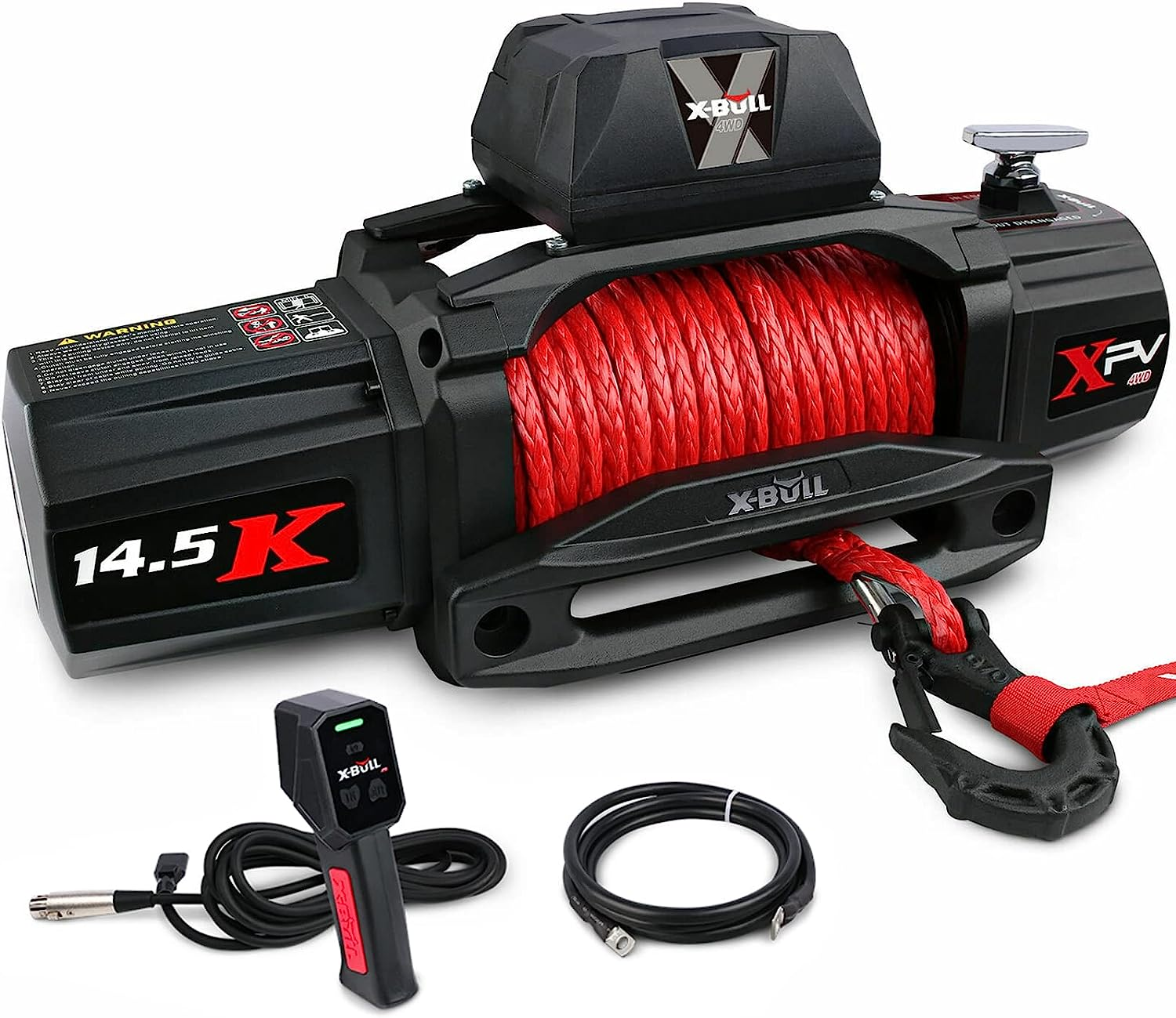 X-Bull 4X4 4WD Winch 14500LBS/6577KG 12V Electric Winch with 26M Synthetic Rope Wireless and Handle Remote for Off-Road Automotive SUV Stuck in Sand Mud Snow&hellip; image number 2