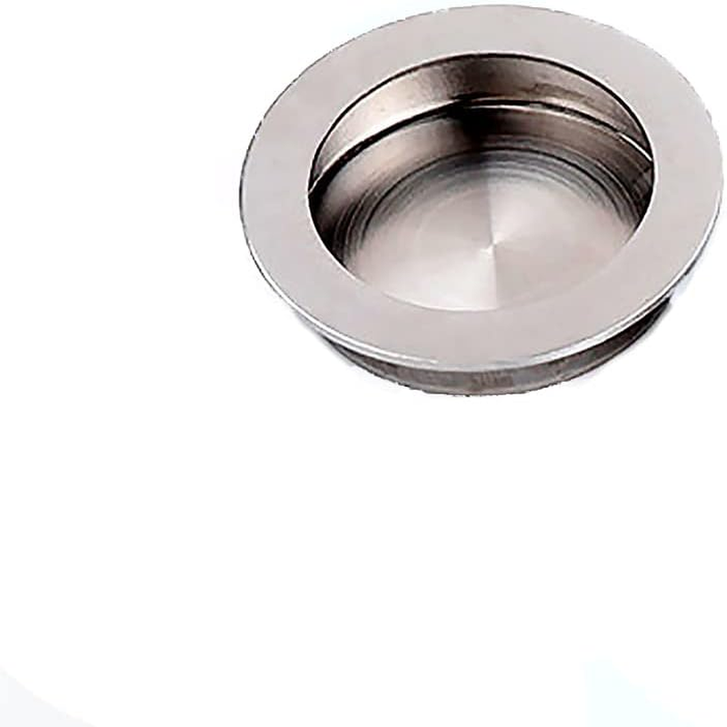 Tophomer Recessed Sliding Pull Door Handles, Stainless Steel Hidden Flush Finger Pull Handle with Screws for Residential and Commercial (Circle-50Mm)
