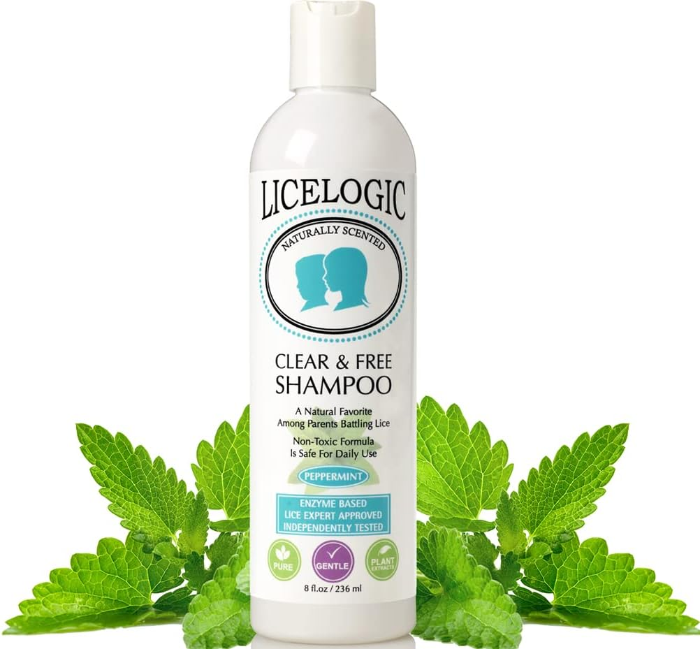 Licelogic Clear & Free Lice Treatment Shampoo - Independently Tested and Proven to Destroy Both Lice and Nits on Contact. Pesticide Free, Non-Toxic, Peppermint Scent - 16 Treatments per Bottle - 240Ml image number 5