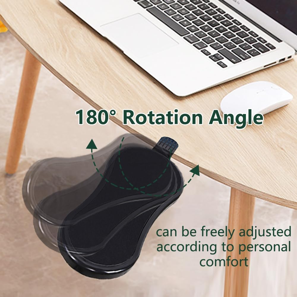 Computer Arm Rest for Desk, Adjustable Arm Rest Support for Computer Desk Ergonomics Rotating Armrest Support Extender, Keyboard Wrist Rest Pad with Mouse Wrist Rest for Office (Black) image number 5