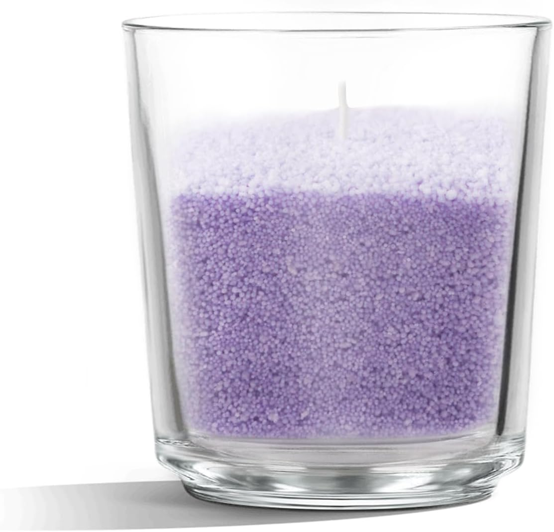 PARTY BESTBUY Pearl Candle Wax,2.2Lb Colorful Wax,Crystal Natural Refillable Powder Sand Candles, Granules Self Melting Beaded Wax Sand for Home Decor,Powder Candle with 10Wicks,Diy Candle (Purple) - Blue image number 3