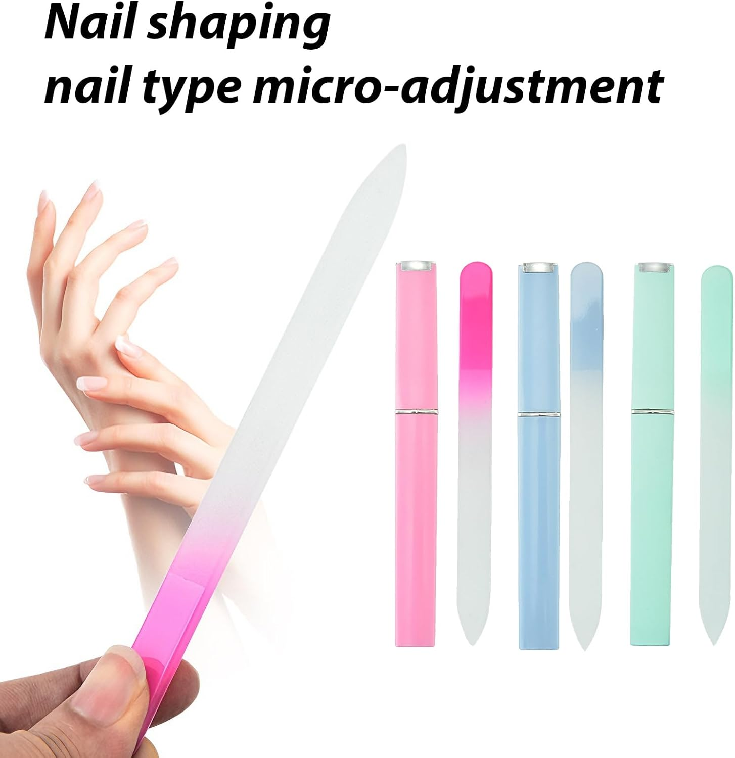 3 Pcs Nail File, Double-Sided Nail Buffer, Durable Nail Files, Suitable for Nail Shaping, Polishing, Manicure, Pedicure Home Professional Use image number 3