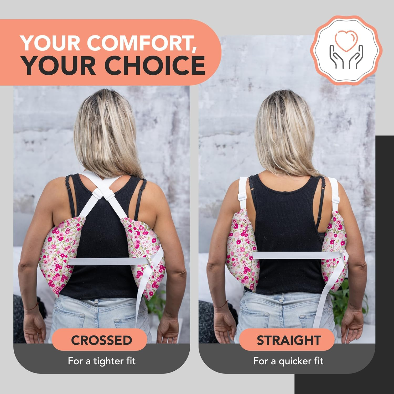 W&F HOME Mastectomy Pillow, Mastectomy Recovery Supplies, Post Mastectomy&rsquo;S Must Haves, Breast Reduction Recovery Supplies, Open Heart Surgery Pillows, Breast Pillows for Sleeping - Pink Flower image number 3