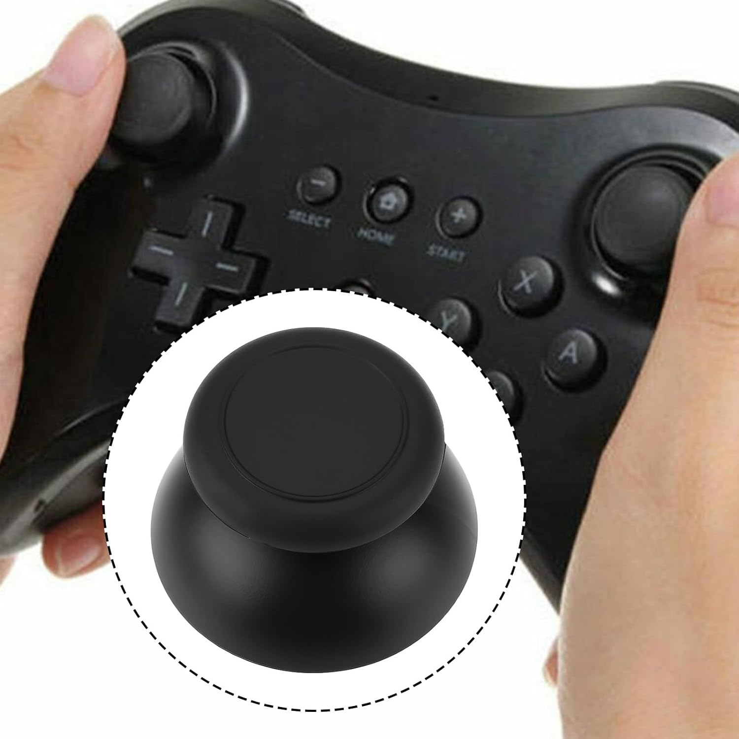 VGOL 4PCS Replacement Analog Thumbsticks Compatible with Nintendo Wii U Gamepad Controller (Black) - White image number 4