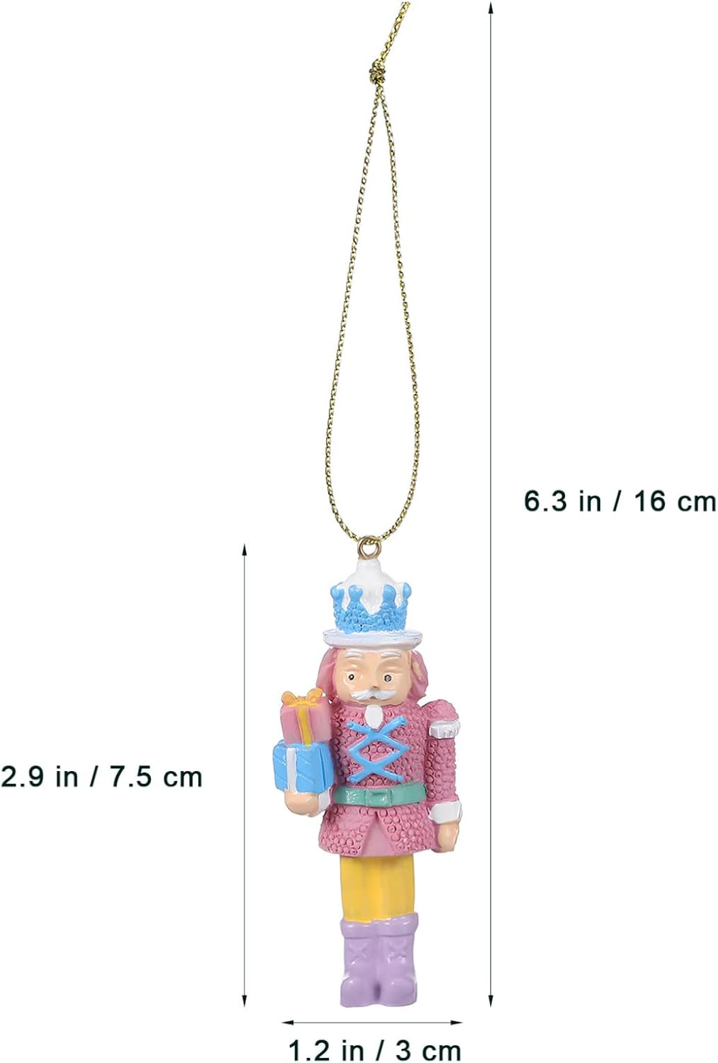 Healeved 4Pcs Colorful Resin Nutcracker Ornaments Figures Nutcracker Christmas Decorations for Holiday Home Tree Decoration image number 5