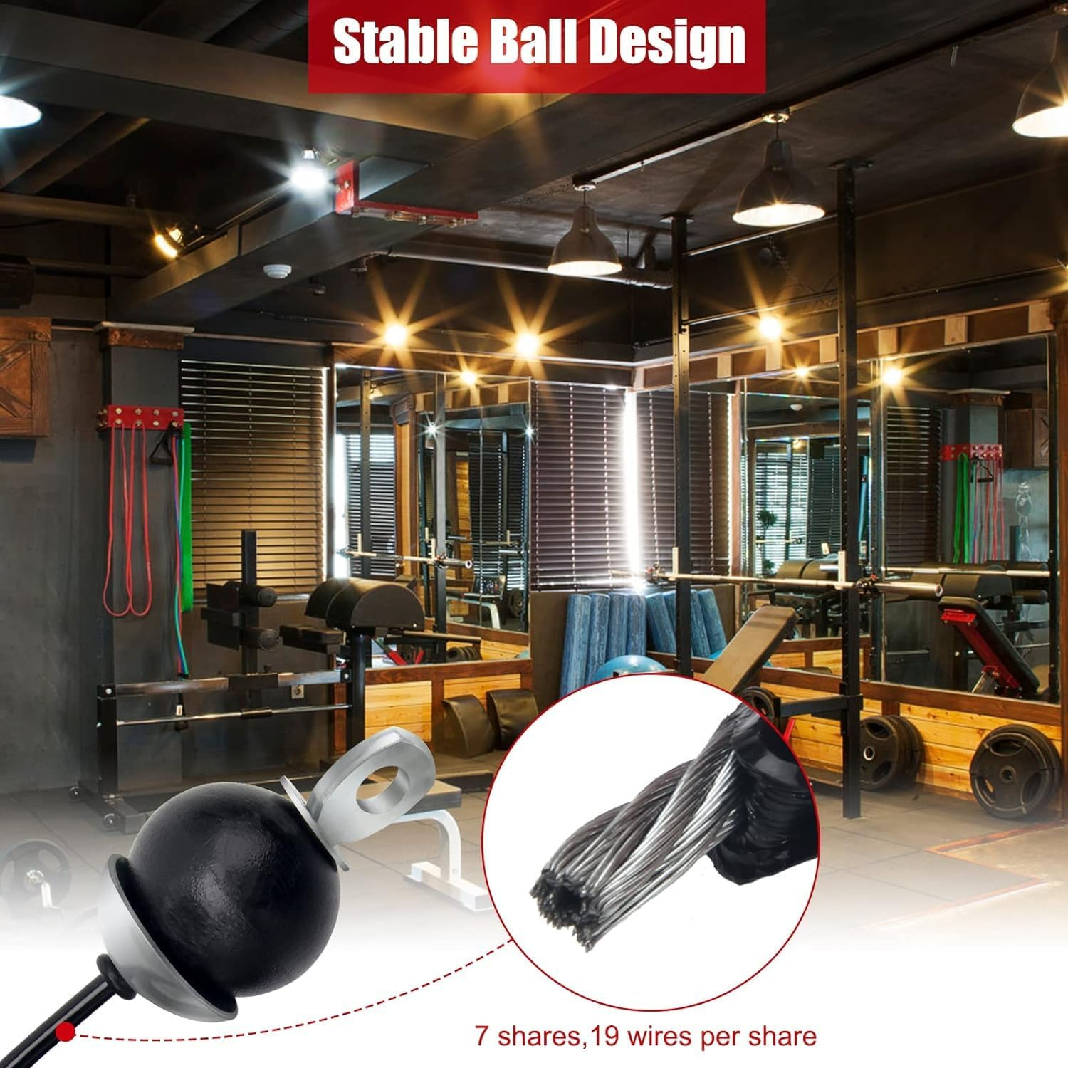 Fitness Pulley Cable, Adjustable Home Gym Cable Pulley System，Replacement Fitness Cable for Pulley Machine Accessories, Thick 5Mm Heavy Duty Pulley Cable for Home Gym - 157Inches/4M image number 1