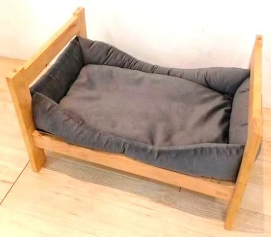 Natural Wood Cat Furniture Bed (Stackable) image number 2