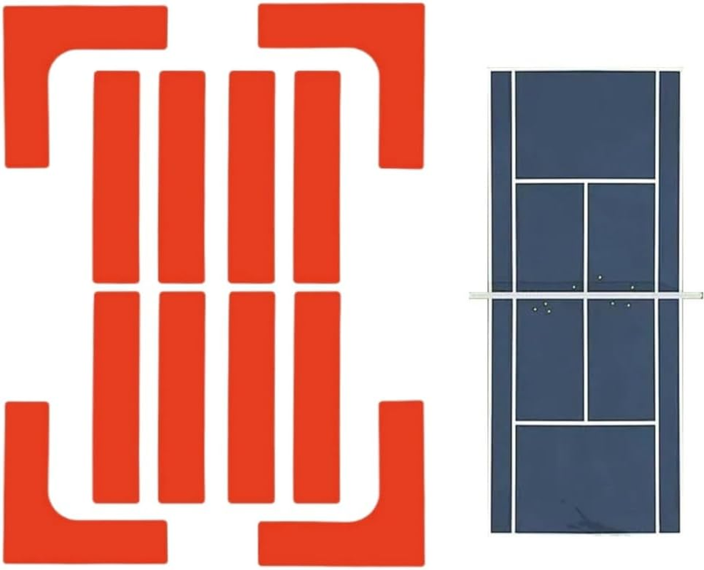 HIDOSNG Court Line Marker Kit | Court Throw down Markers,Anti-Slip Portable Tennis Sports Throw down Accessories for Driveway School Gym Park Outdoor Training Field Backyard（Red） image number 3