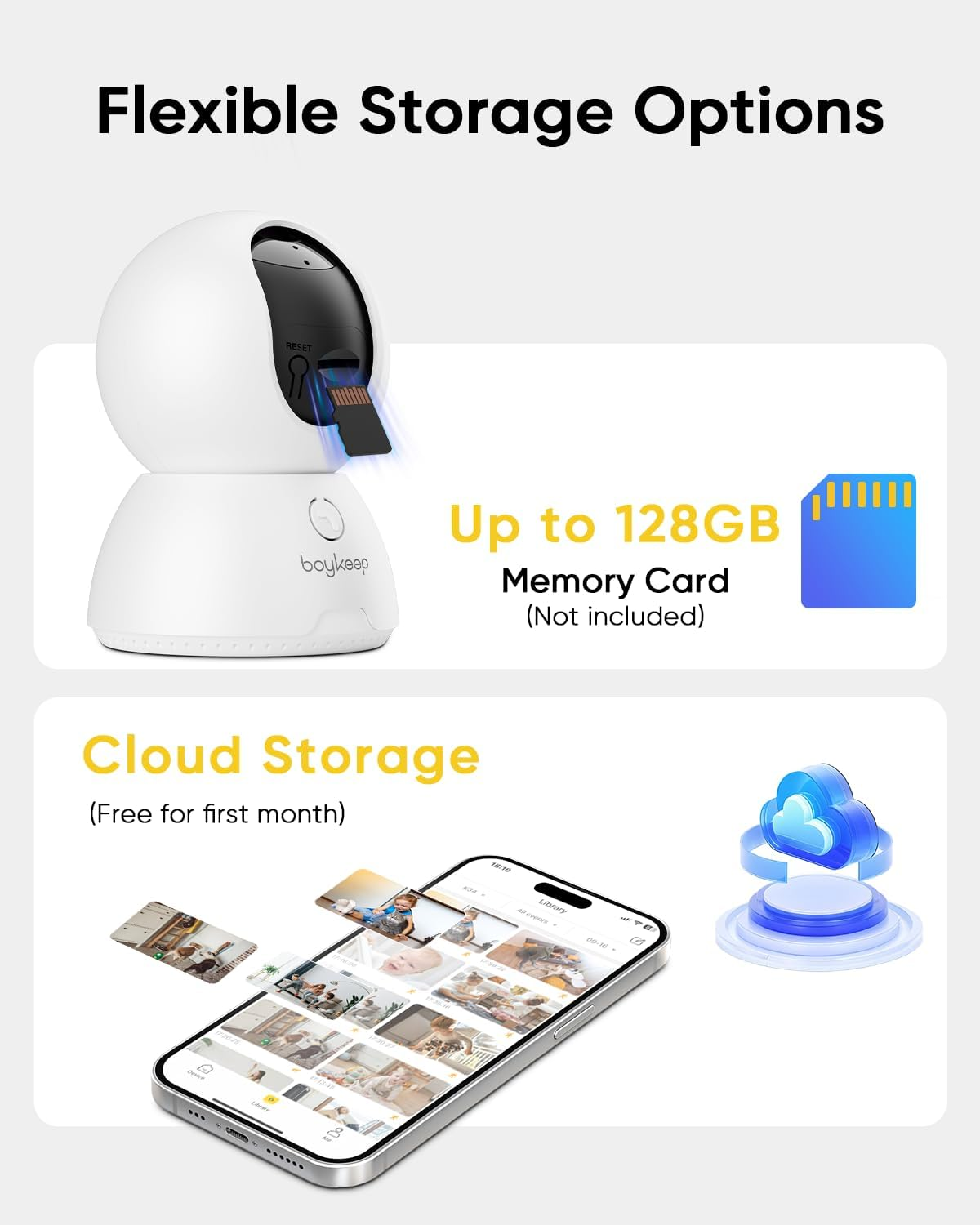 Boykeep Pet Camera 2K, Indoor Camera for Home Security, One-Touch Call, Motion Detection & Tracking, Colour Night Vision, 5G/2.4Ghz Wi-Fi, Cloud/Sd Storage, 2 Pack image number 3