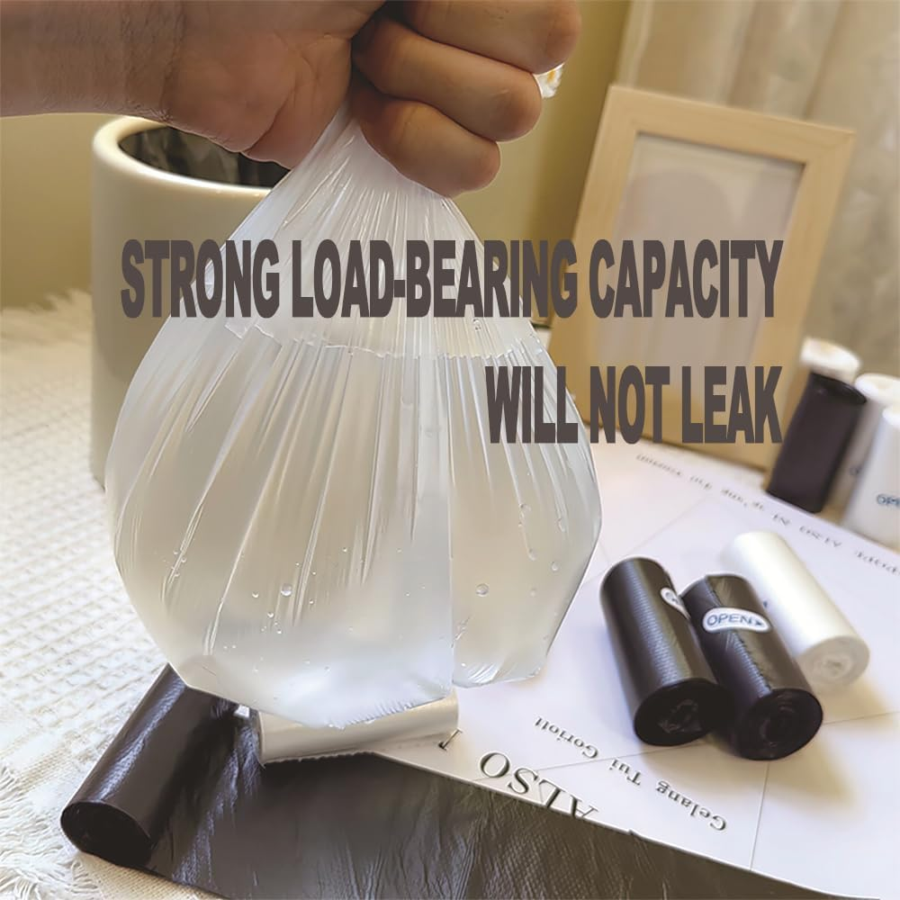 Mini Trash Bags (0.8 Gal) &ndash; Perfect for Car, Home & Office. Portable Disposable Waste Bags Fit Small Trash Cans &ndash; Essential Car Accessory for On-The-Go Cleanliness (6, Black)