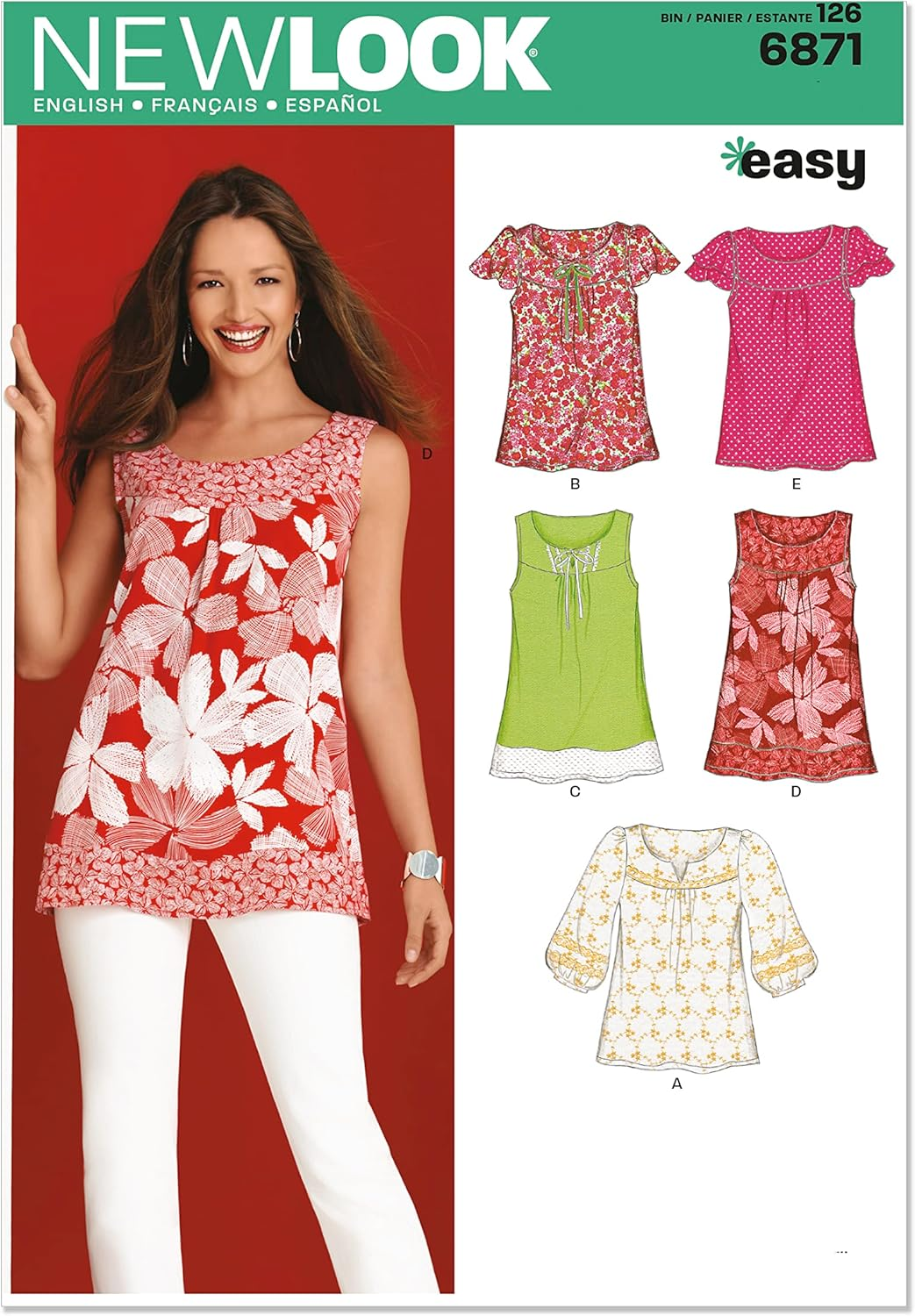 Newlook 6871 Misses' Sewing Pattern Pullover Top/Vest - Size 10-12-14-16-18-20-22 image number 2