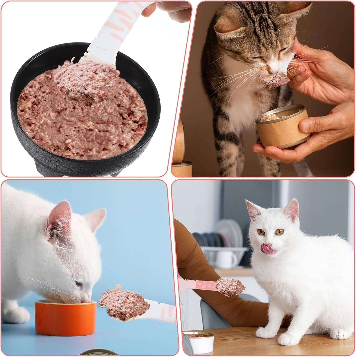 Silicone Cat Paw Scoop, 2 Pcs Multi-Purpose Cute Paw Can Opener Wet Food Spatula, Silicone Cat Can Opener Spoon with Cute Paw Shape image number 6