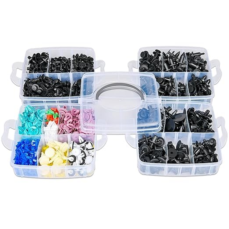 USDICHOME 925Pcs Car Fastener Kit - 32 Common Sizes of Plastic Nylon Rivets with 10 Cable Ties, Universal for Automotive Repairs image number 1