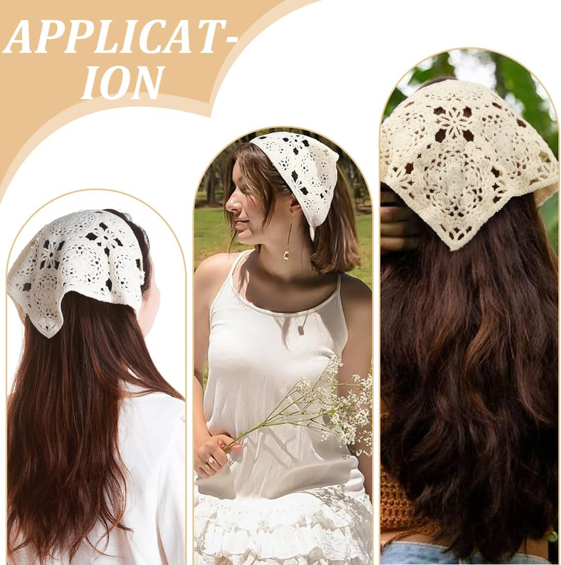 Pack of 2 Women'S Boho Headbands Triangle Headscarves Bandanas Turban Tie Hair Bands Elastic Hair Scarf Headwear Women Summer