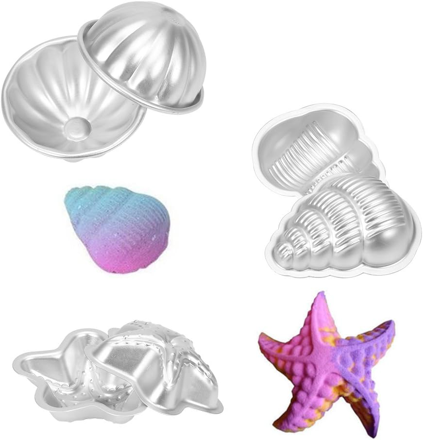 2 Pcs Bath Bomb & Soap Mold, 10Cm / 3.94 Inch DIY Metal Bath Bomb Molds, Handmade Fizzy Crafting Tool, DIY Crafts, Soap, Cake, Ice Cream, Baking and Candle Making Supplies (Sea Star) image number 3