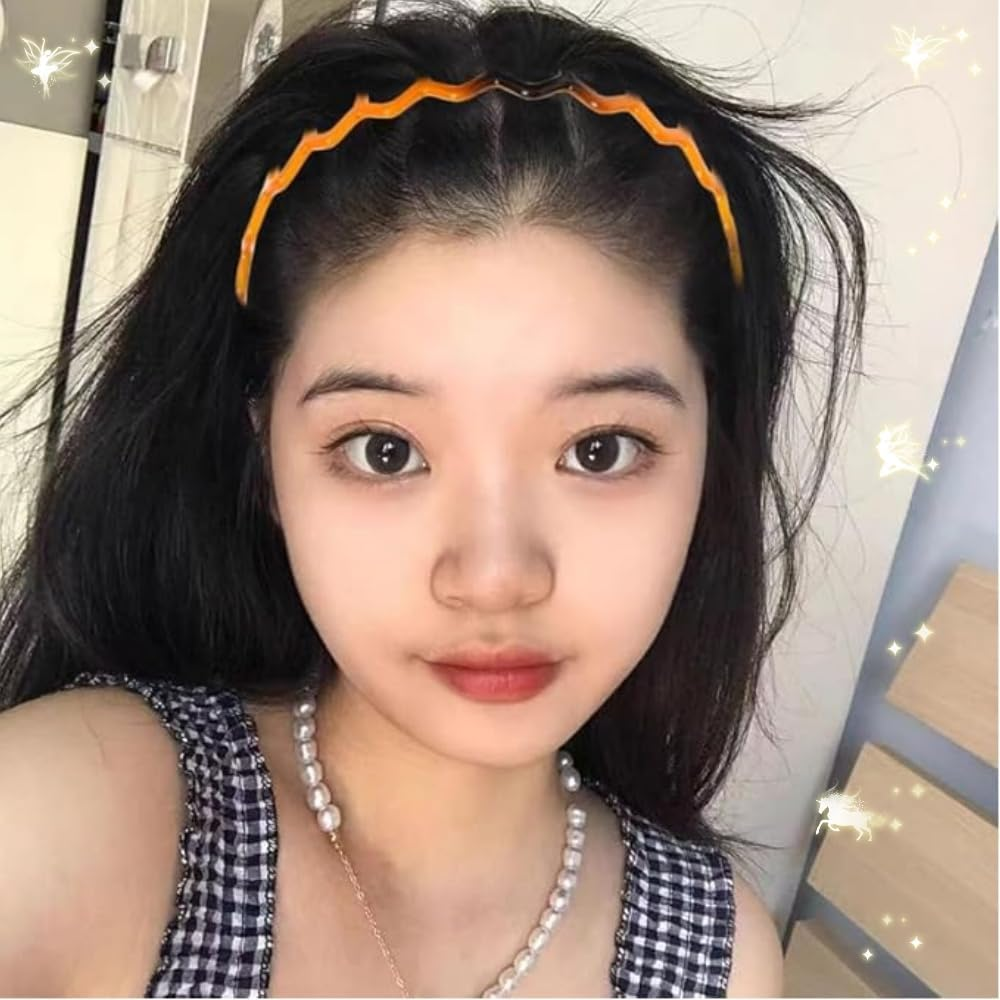 Jindizi 6Pcs Toothed Hair Hoop Toothed Headband, Tooth Comb Hairband Wavy Zigzag Headband Plastic Hair Hoops Zigzag Hair Band for Women Girls Fashion Hair Hoop image number 2