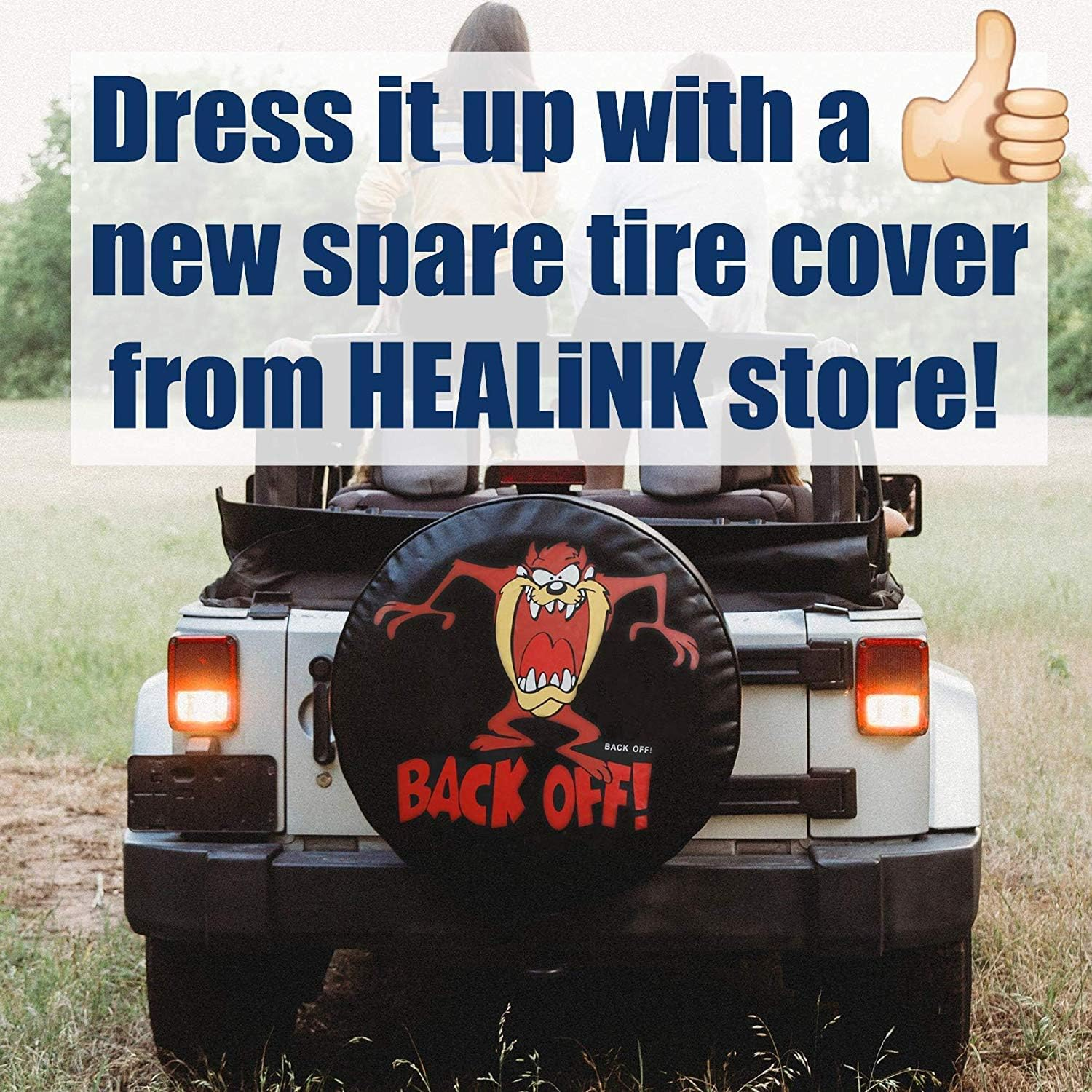 Spare Tire Coverpvc Leather Waterproof Dust-Proof Back off Rv Wheel Covers for Jeep Liberty Wrangler SUV Camper Travel Trailer Accessories (14 Inch for Tire &Phi; 23-27) image number 2