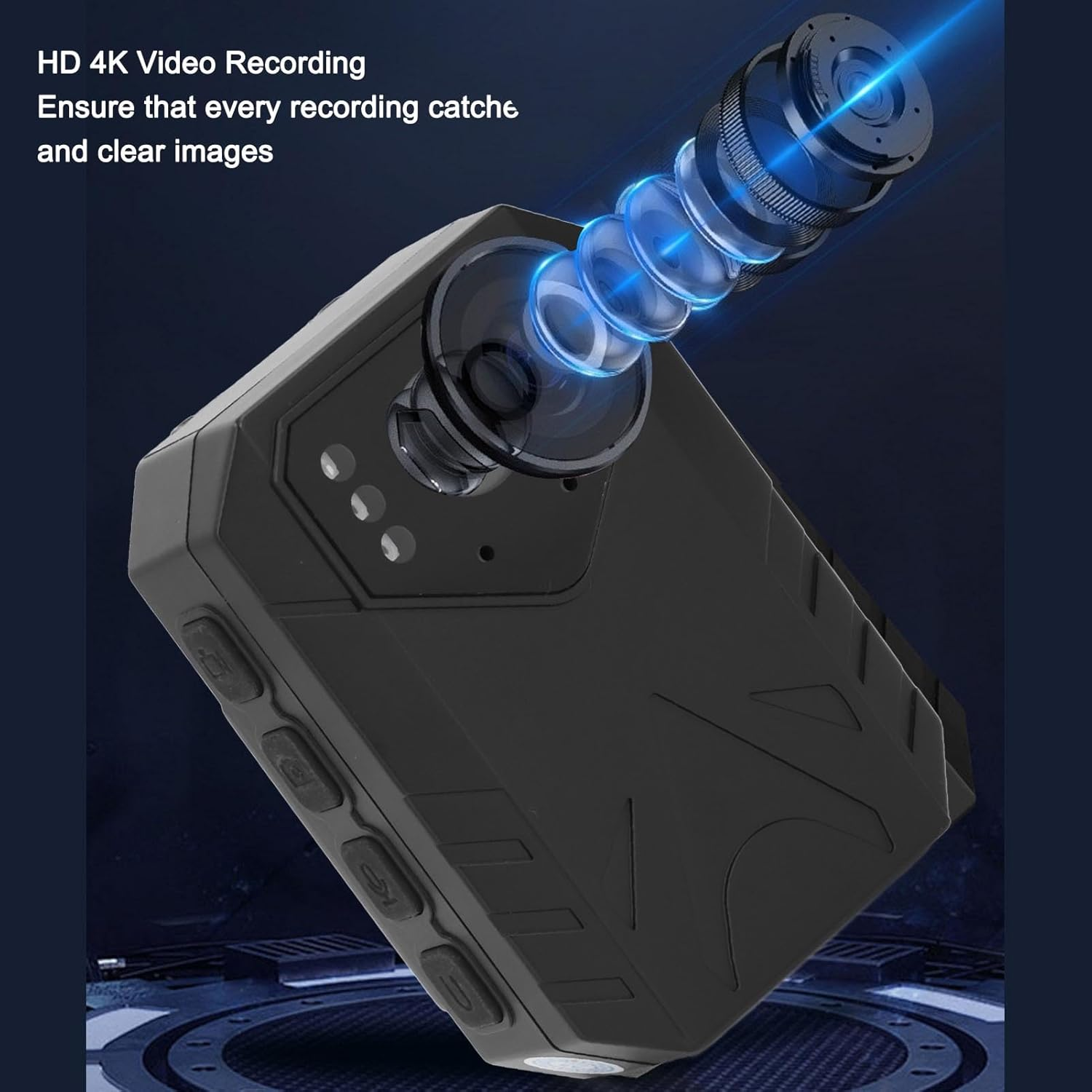 4K Police Body Camera, 2 Inch Body Worn Camera with Clip, Premium Portable Body Camera with Audio Recording Wearable, Night Vision, Camcorder for Law Enforcement image number 5