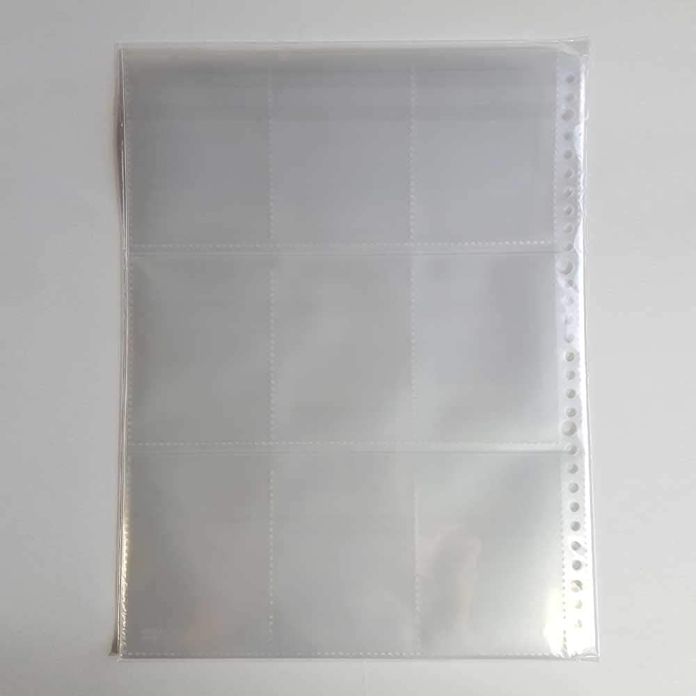 Collect S-4330 Refills, Transparent, Pocket Leaf, A4, 9 Pockets, 30 Holes, 3 Rows, 3 Tiers, 10 Sheets image number 6