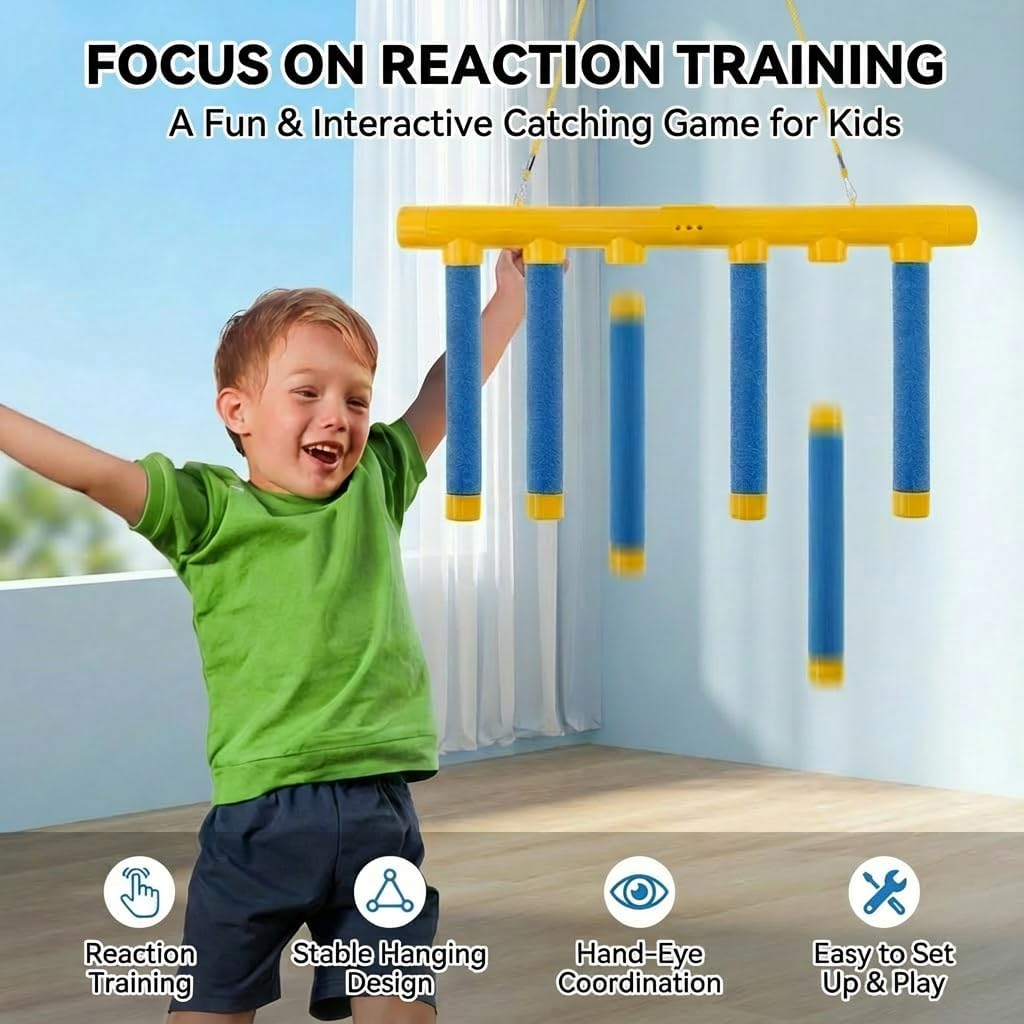 Catching Sticks Game, Drop Sticks Game Falling Stick Toys, Reaction Training Toy Interactive Drop Stick Games, Hand Eye Coordination Training for Kids Adults image number 2