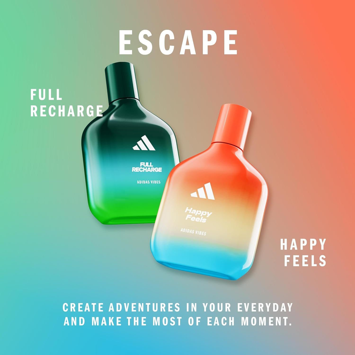 Adidas Vibes Happy Feels Eau De Parfum for All, Joyful and Uplifting, Long Lasting Fragrance, Grapefruit and Jasmine 100Ml image number 1